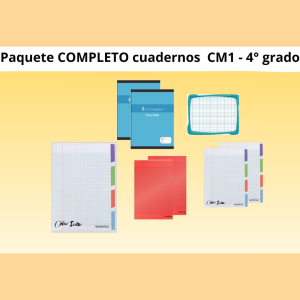 Combo COMPLETO de Cuadernos de 4°grado – CM1 (Incluye pizarra)